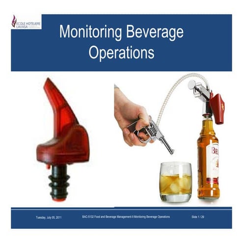 Monitoring beverage operations