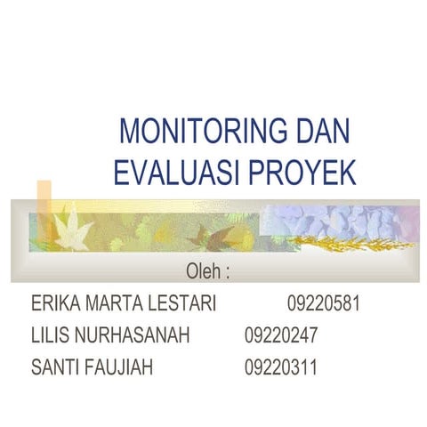 Monitoring dan evaluasi