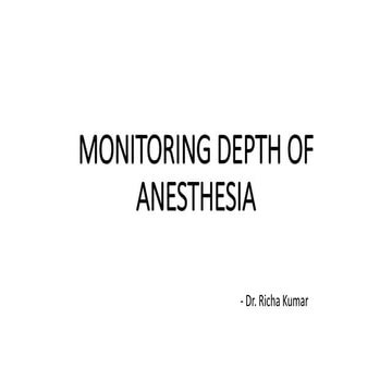 Monitoring depth of anesthesia