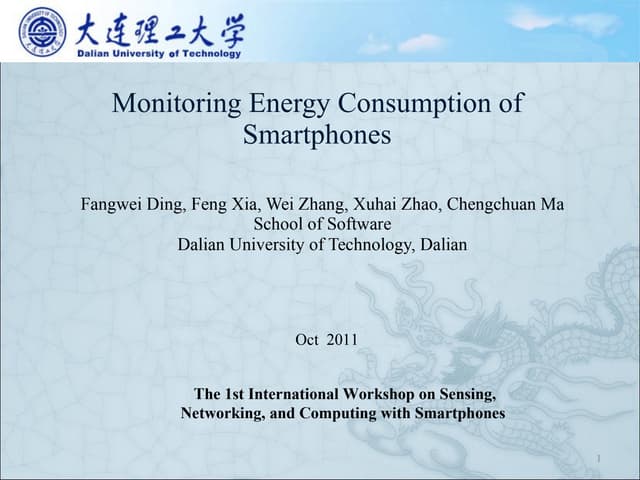 Monitoring energy consumption of smartphones