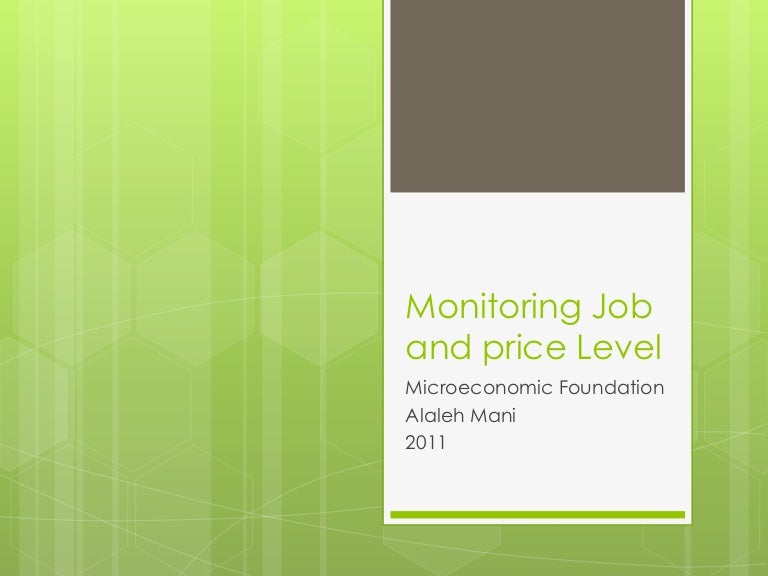 Monitoring job and price level