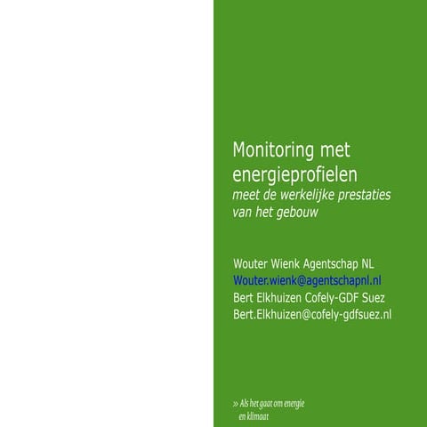 Monitoring met energieprofielen