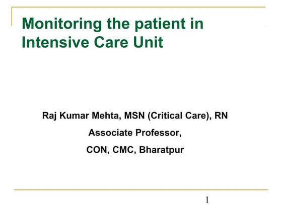Icu monitoring | PPT