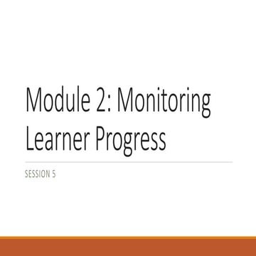 Monitoring progress 5
