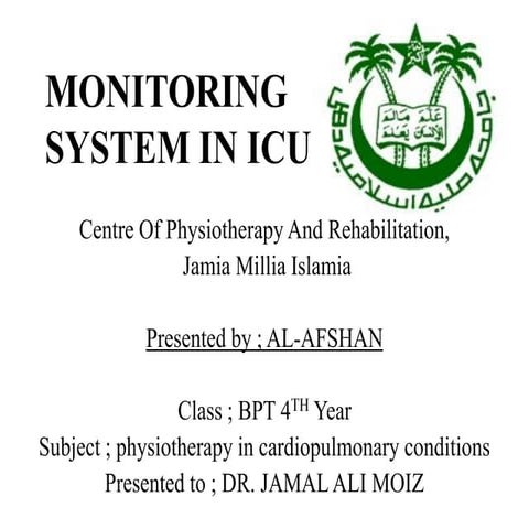 Monitoring system in icu