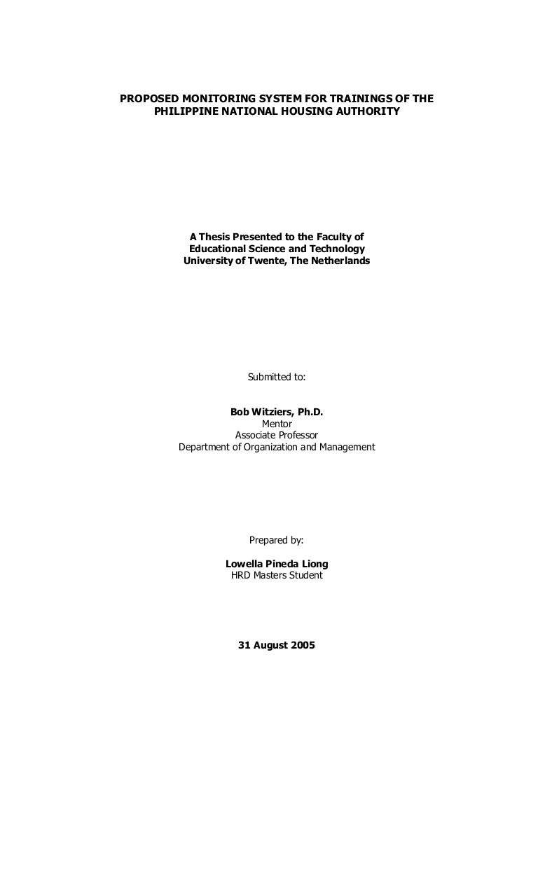 Sample of thesis title page