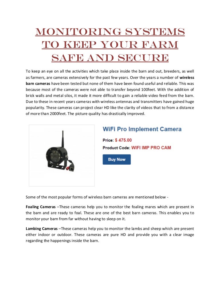 Monitoring Systems To Keep Your Farm Safe And Secure
