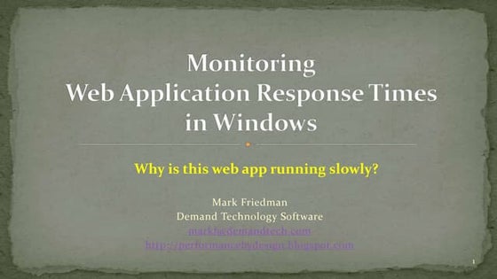 Monitoring web application response times, a new approach