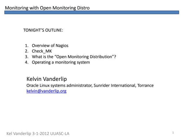 Computer monitoring with the Open Monitoring Distribution