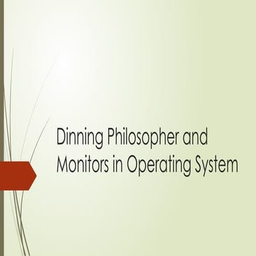 Dining Philosopher Problem and Solution | PPTX