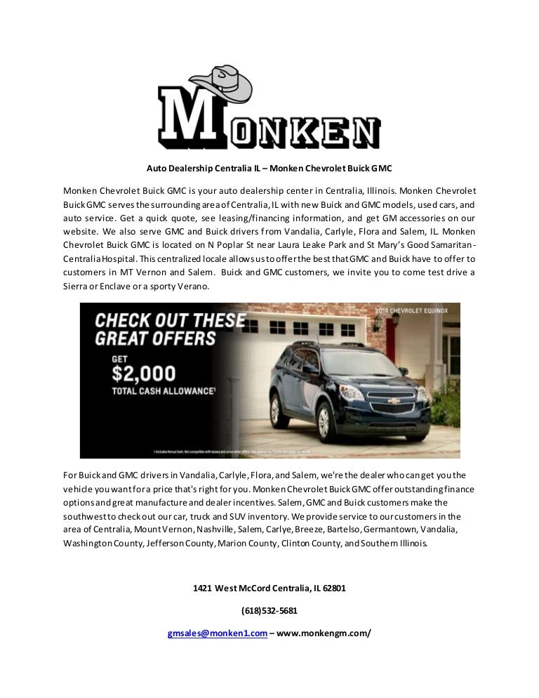 Auto Dealership Centralia IL Monken Chevrolet Buick GMC
