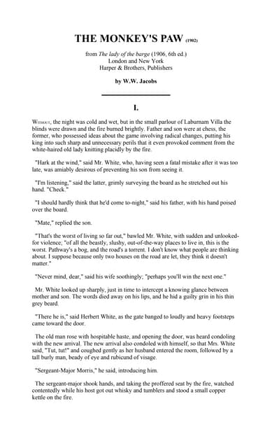 The Monkey’S Paw Vocabulary