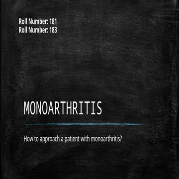 Monoarthritis Presentation and it's types .pptx