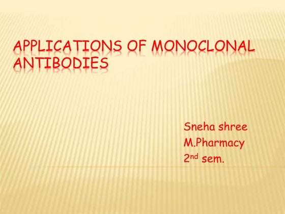 Production of Monoclonal Antibodies and its application : Rituximab | PPT