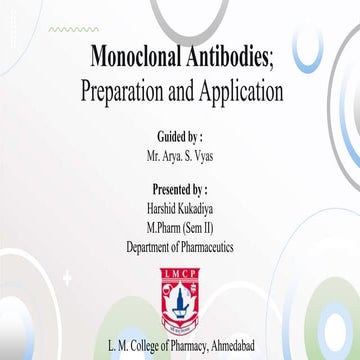 monoclonal antibody : production & application.pptx