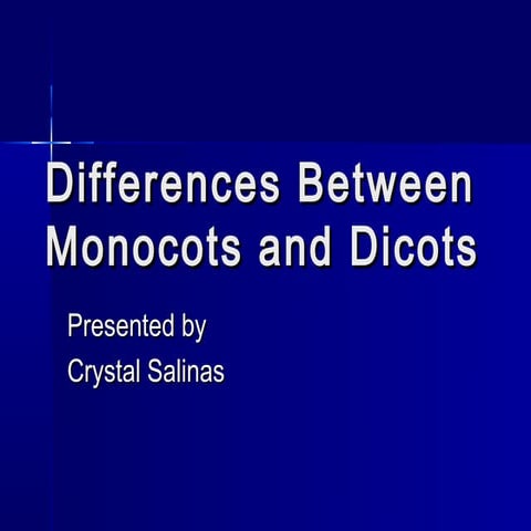Monocots and dicots