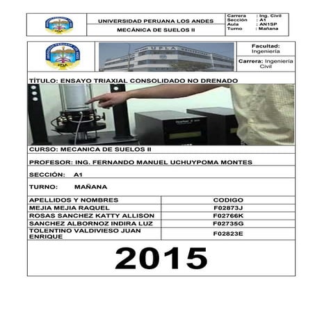 ENSAYO TRIAXIAL CONSOLIDADO NO DRENADO