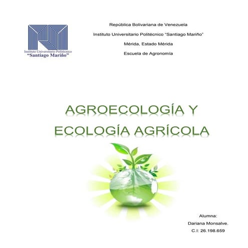 Monografía Agroecología y Ecología Agricola