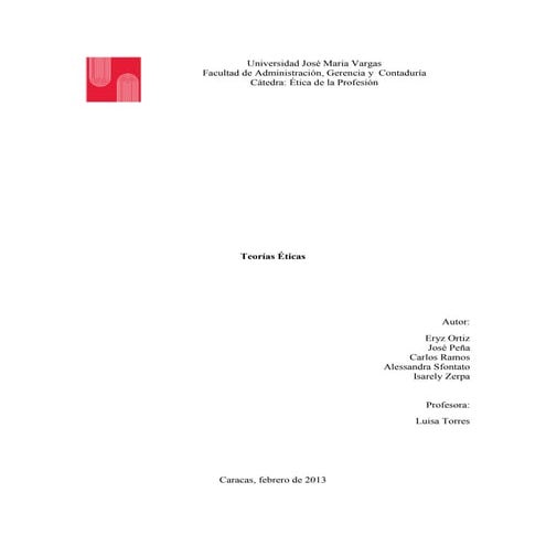 Monografía. Teorías éticas