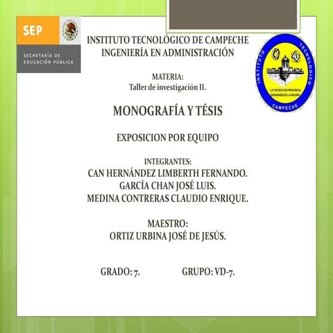 Monografía y tésis