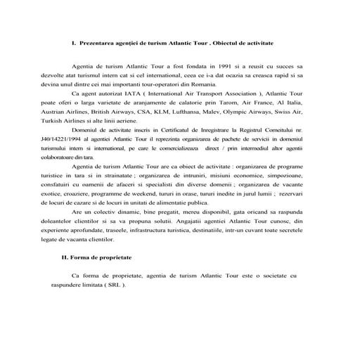 Model de Plan de afaceri Firma Hera Turism | DOC