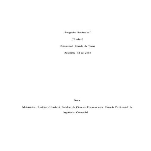MONOGRAFIA Integrales Racionales