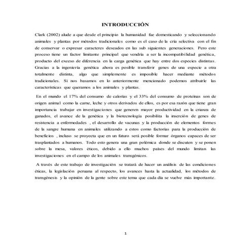 LA INGENIERIA GENETICA EN LOS ANIMALES