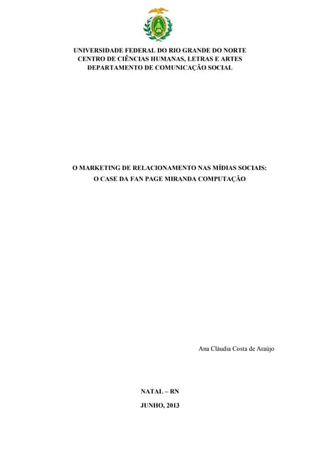 Monografia Publicidade e Propaganda - UFRN 