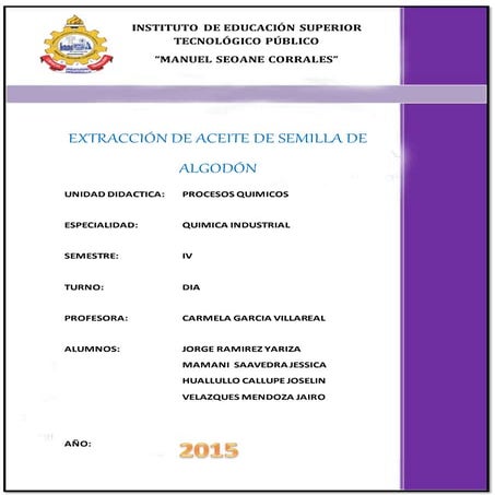 Monografia de aceite de algodon