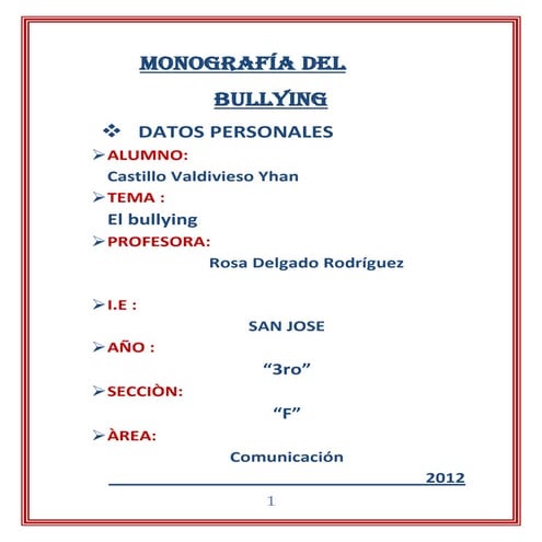 Monografia del bullying del bullying