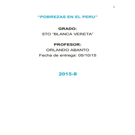 Monografia de  pobreza en el peru