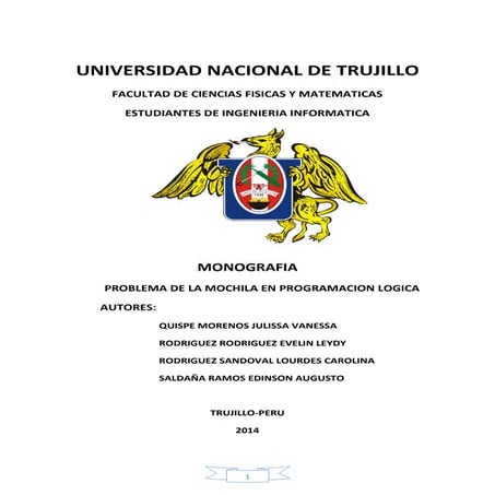 PROBLEMA DE LA MOCHILA