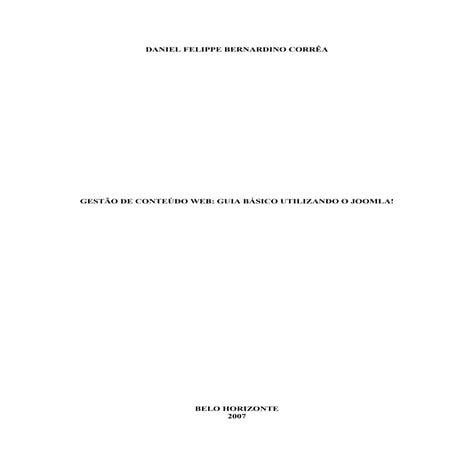 Gestão de Conteúdo Web: Guia Básico Utilizando o Joomla!