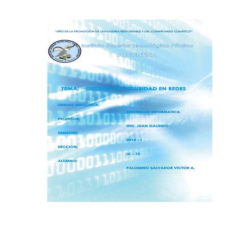 Monografia gestion de seguridad en redes
