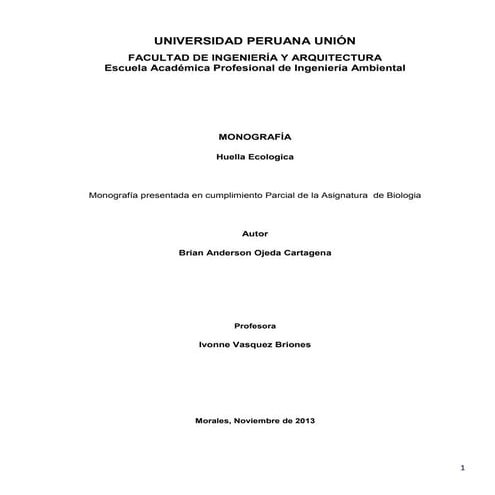 Monografia huella ecologica