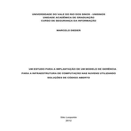 UM ESTUDO PARA A IMPLANTAÇÃO DE UM MODELO DE GERÊNCIA DE NUVEM HÍBRIDA UTILIZ...