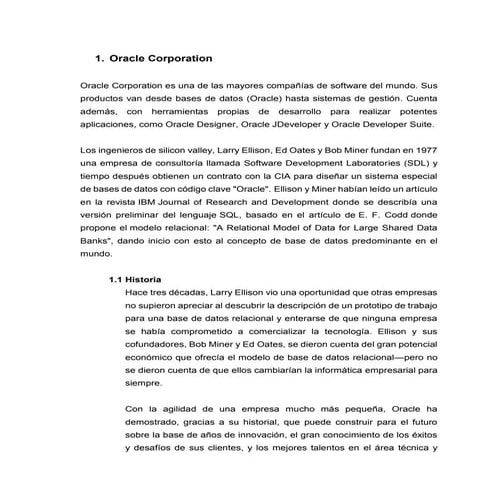 Control y Evaluacion de Empresas - Oracle