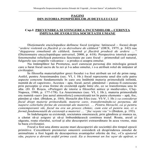 Monografie Pompieri Cluj 