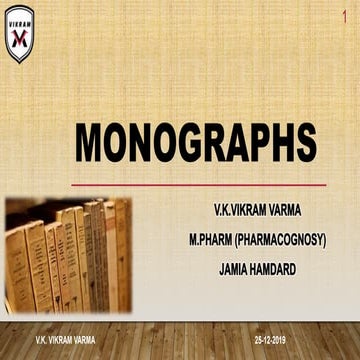 Monographs,  Pharmacopoeia PPT