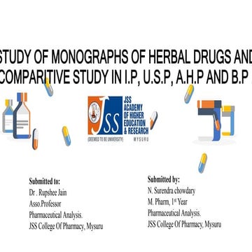 monographs of herbal drugs I.P, U.S.P, A.H.P, B.P..pptx