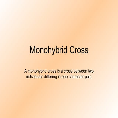 Monohybrid cross