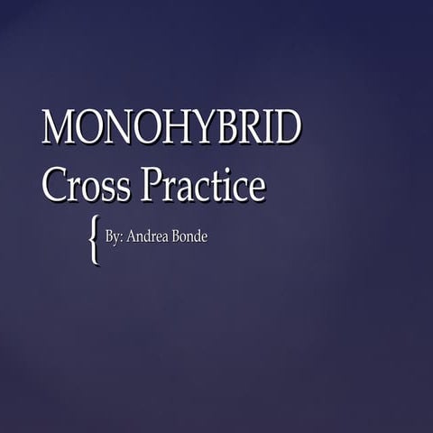 Monohybrid Cross Practice