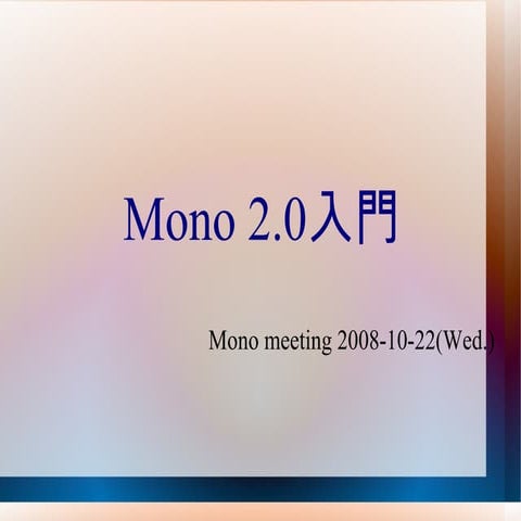 Monomeeting 20081022