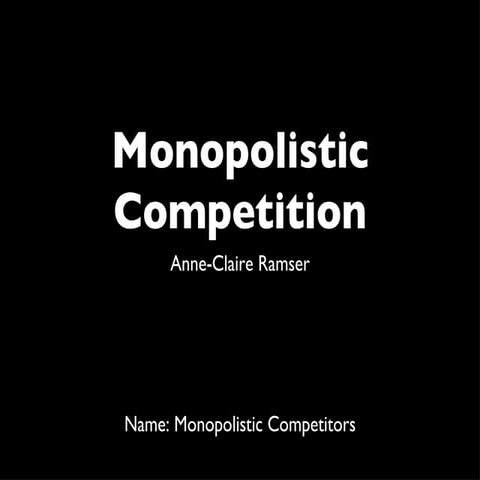 Monopolistic Competition