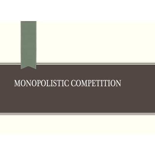 Monopolistic competition