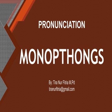 Monopthongs (PRONUNCIATION)