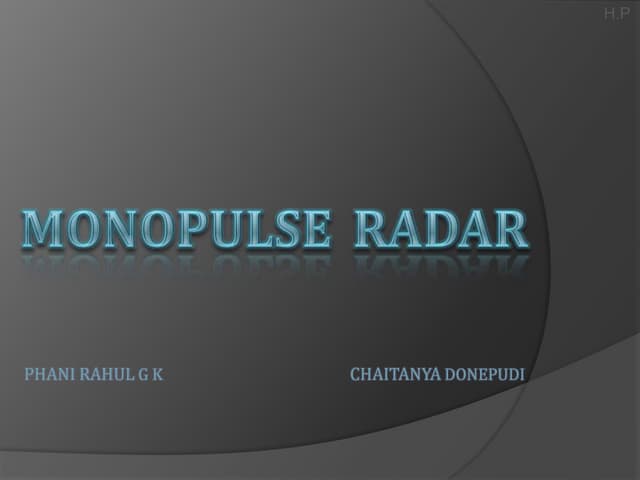 Monopulse Radar