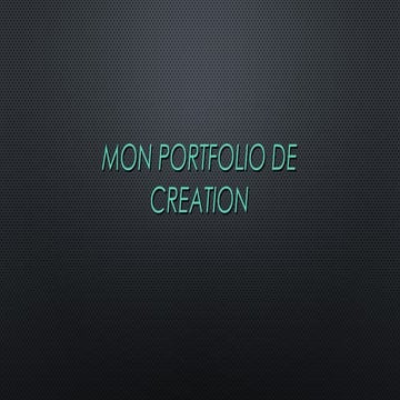 Mon portfolio de creation 