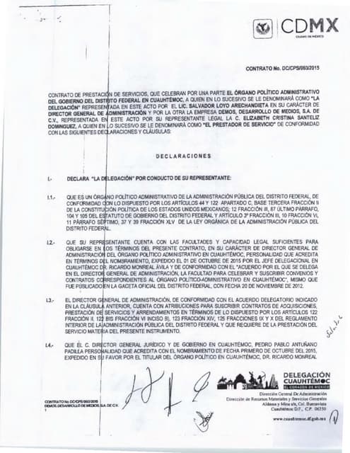 Contrato entre administración de Ricardo Monreal y La Jornada