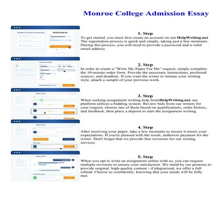 Monroe College Admission Essay. Online assignment writing service.